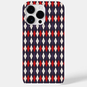 Red deep violet argyle pattern Case-Mate iPhone 14 pro max case