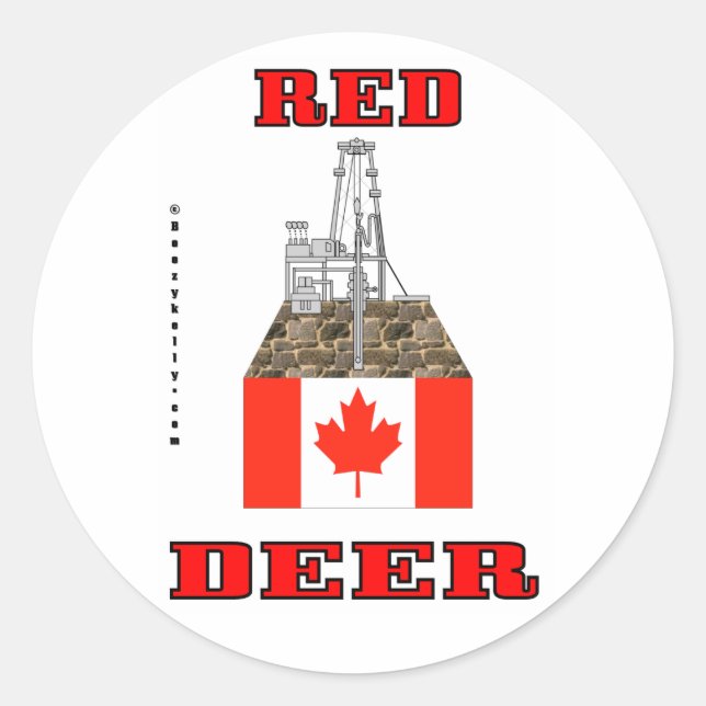 Red Deer, Canada, Oil Rig Sticker (Front)