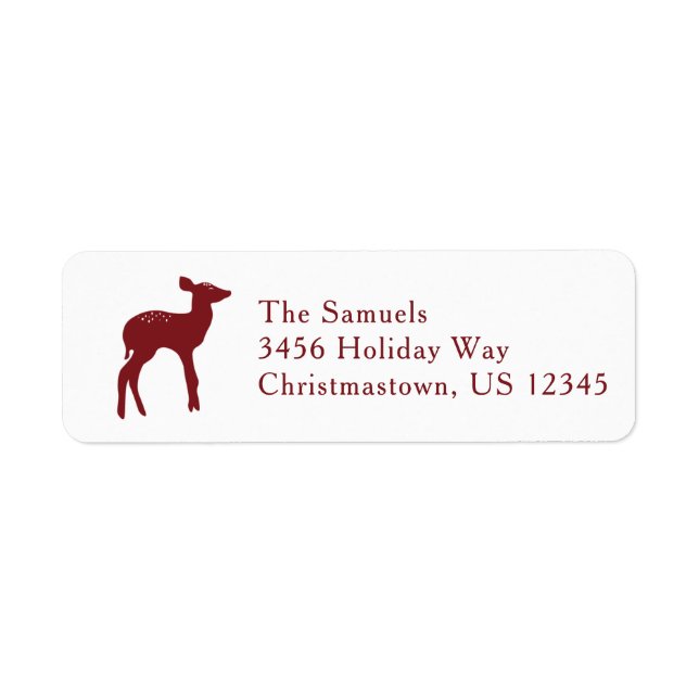 Red Deer Holiday Return Address Label (Front)