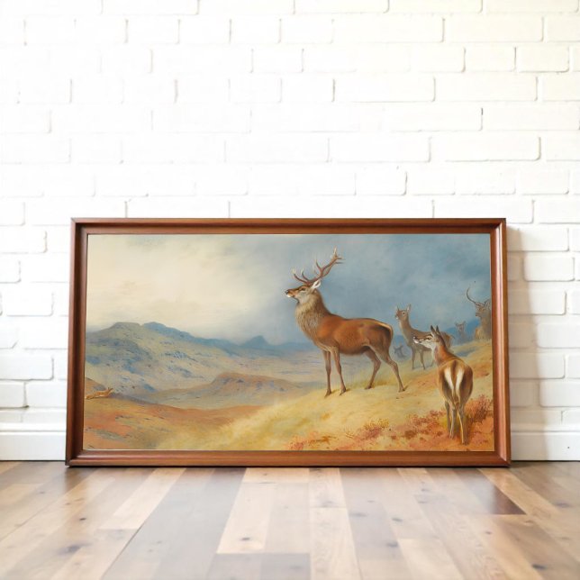 Red Deer In A Highland Landscape, Art Poster (Creator Uploaded)