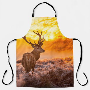 Red Deer in Morning Sun. deer,animal,wildlife,natu Apron
