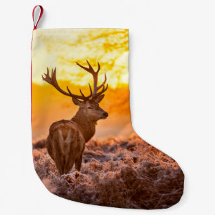 Red Deer in Morning Sun. deer,animal,wildlife,natu Small Christmas Stocking