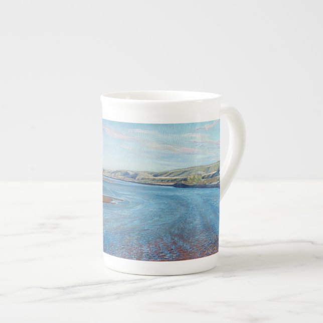 Red Deer Sandbars - bone china mug (Front Right)