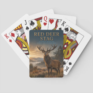 Red Deer Stag Highland Meadow ANIMALS Poker Playing Cards
