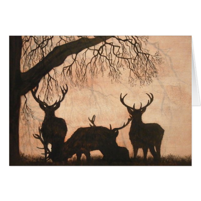 Red Deer Stags Card (Front Horizontal)
