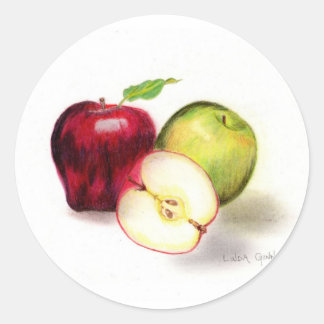 Red Delicious and Granny Smith Apples Stickers