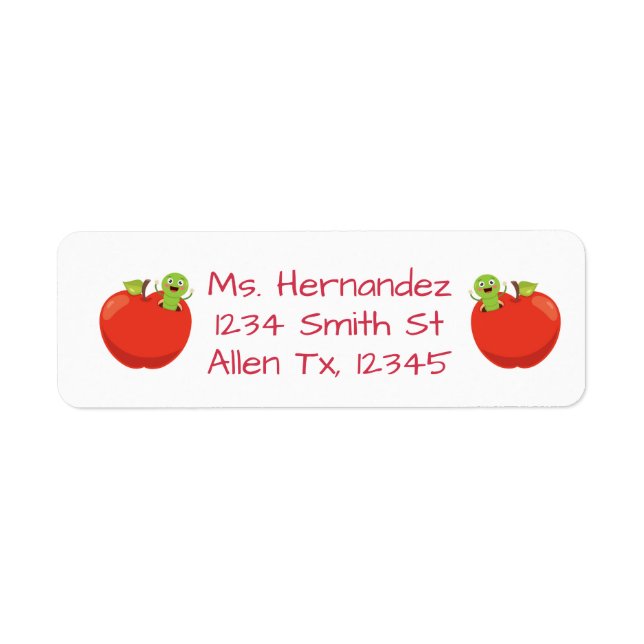 Red Delicious Apple with Worm Label (Front)
