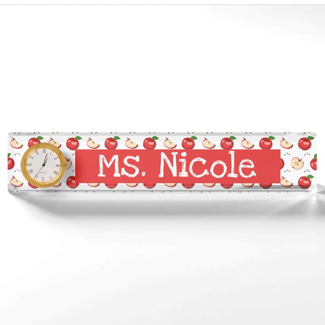 Red Delicious Apples  Desk Name Plate (Front)