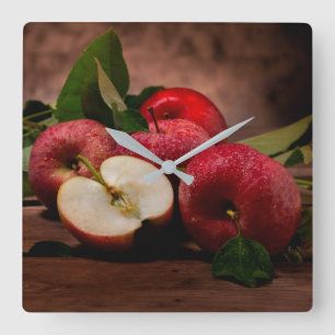 Red Delicious Apples Large Clock