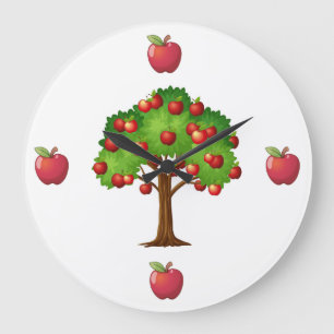 Red Delicious Apples Large Clock