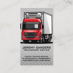 Red Delivery Truck Transport Goods Business Card