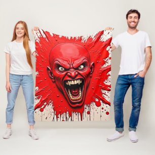 Red Demon Fury Art Fleece Blanket
