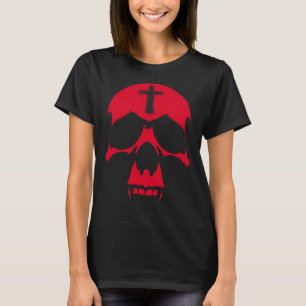 Red Demon Skull Gothic Graphic Design T-Shirt