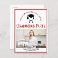 Red Dental School Photo Custom Graduation Party