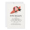 Red Derby Hat Rose Birthday Party Invitation