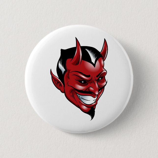 Red Devil 6 Cm Round Badge (Front)