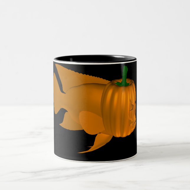 Red Devil Cichlid Two-Tone Coffee Mug (Center)