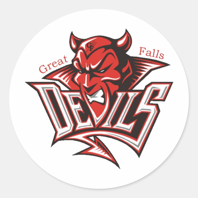 Red Devil Classic Round Sticker (Front)
