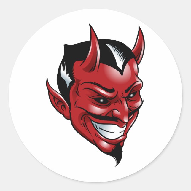 Red Devil Classic Round Sticker (Front)