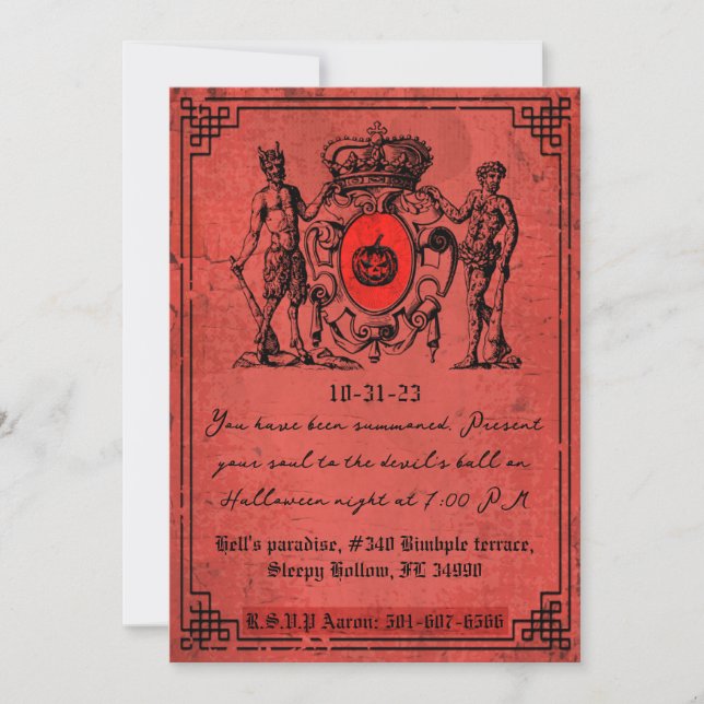 Red Devil Halloween Invitation (Front)