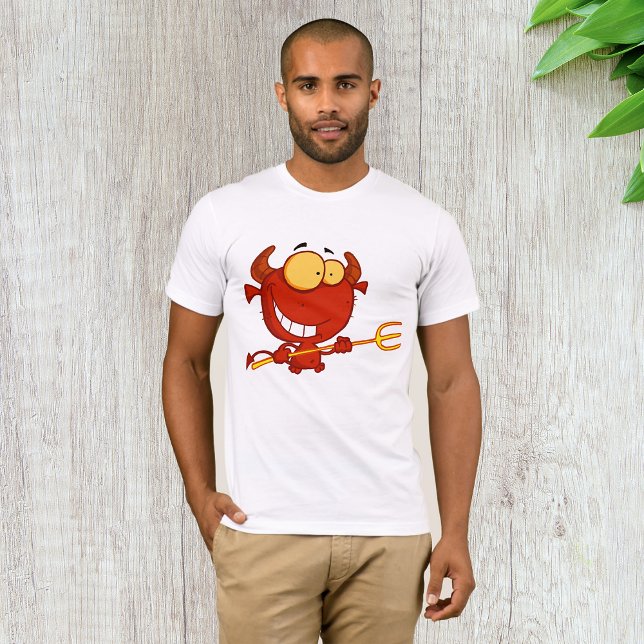 Red Devil Holding A Pitchfork Mens T-Shirt (Creator Uploaded)