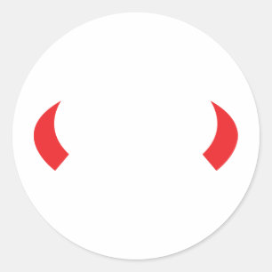 red devil horns icon classic round sticker