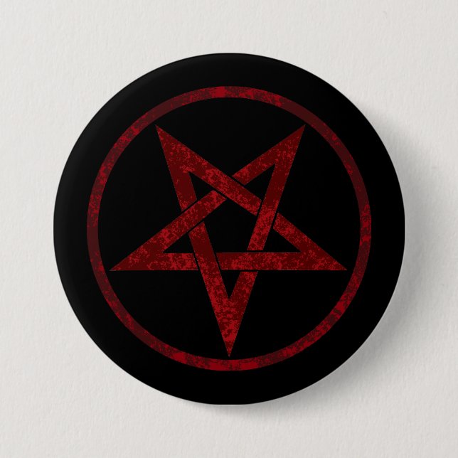 Red Devil Pentagram 7.5 Cm Round Badge (Front)