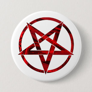 Red Devil Pentagram 7.5 Cm Round Badge