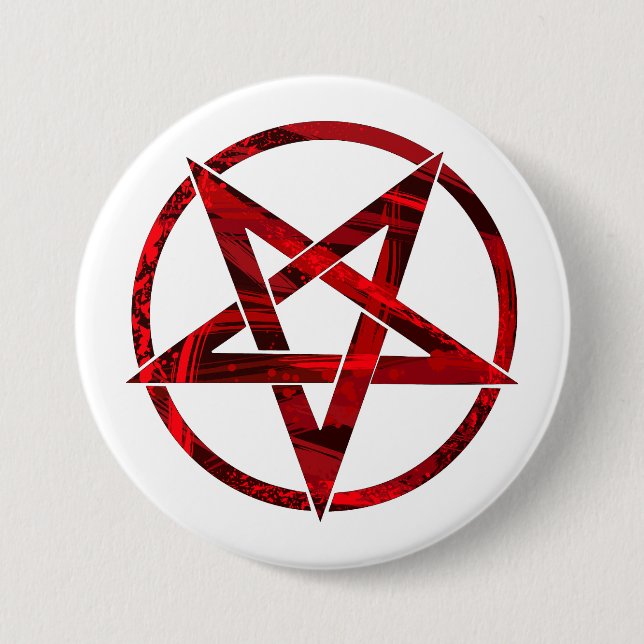 Red Devil Pentagram 7.5 Cm Round Badge (Front)
