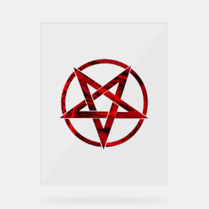 Red Devil Pentagram Acrylic Sign
