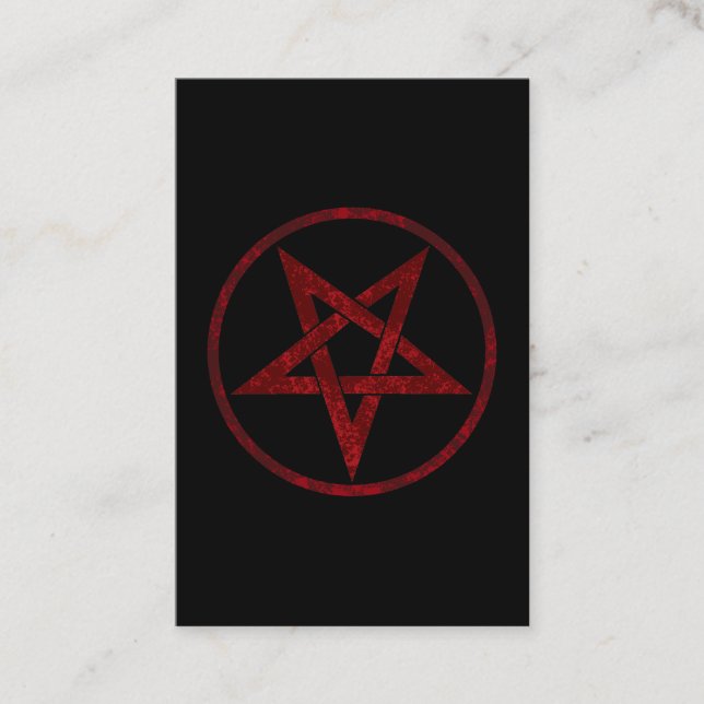 Red Devil Pentagram Appointment Card (Front)