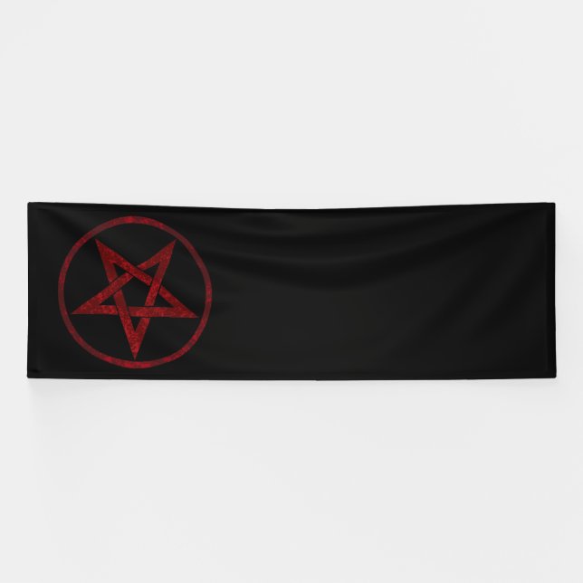 Red Devil Pentagram Banner (Horizontal)