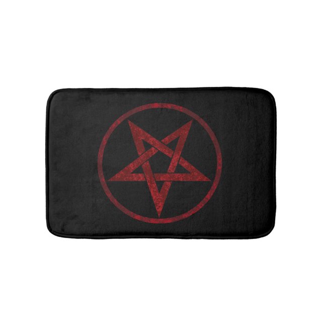 Red Devil Pentagram Bath Mat (Front)