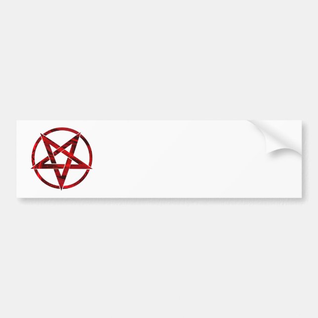 Red Devil Pentagram Bumper Sticker (Front)