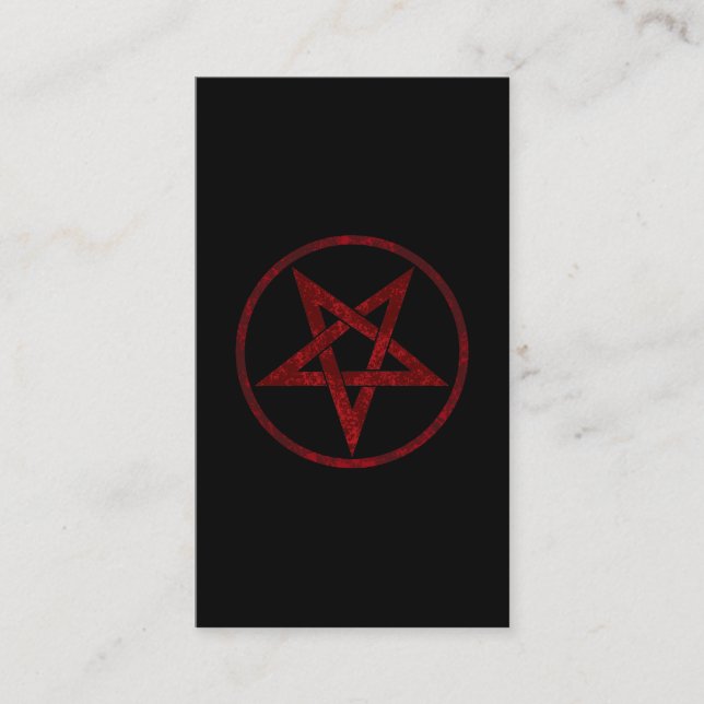 Red Devil Pentagram Business Card (Front)
