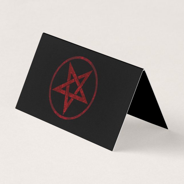 Red Devil Pentagram Business Card (Front)