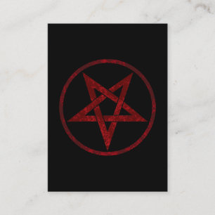 Red Devil Pentagram Calling Card