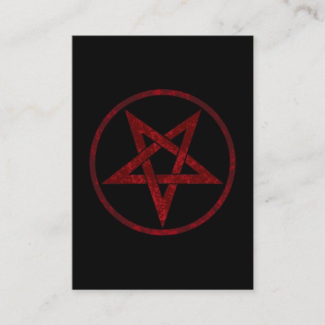 Red Devil Pentagram Calling Card (Front)