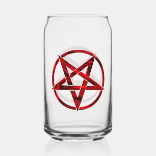 Red Devil Pentagram Can Glass