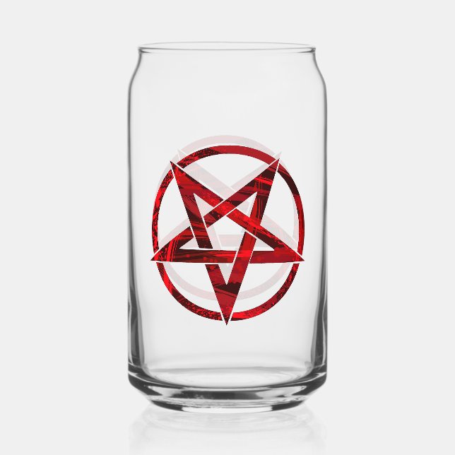 Red Devil Pentagram Can Glass (Front)