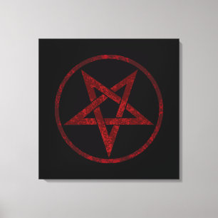 Red Devil Pentagram Canvas Print