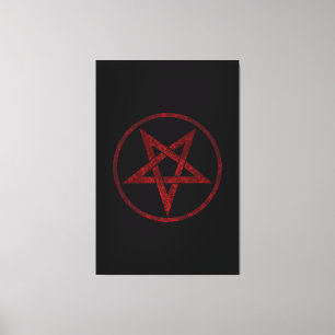 Red Devil Pentagram Canvas Print