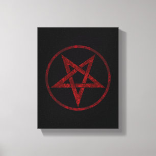 Red Devil Pentagram Canvas Print