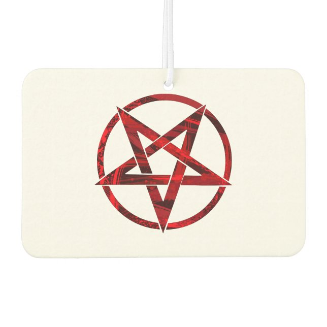 Red Devil Pentagram Car Air Freshener (Front)