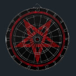 Red Devil Pentagram Dartboard<br><div class="desc">Red, inverted, textured pentagram in circle, on black background. Occult symbol. 666</div>