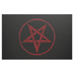 Red Devil Pentagram Fabric