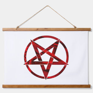 Red Devil Pentagram Hanging Tapestry