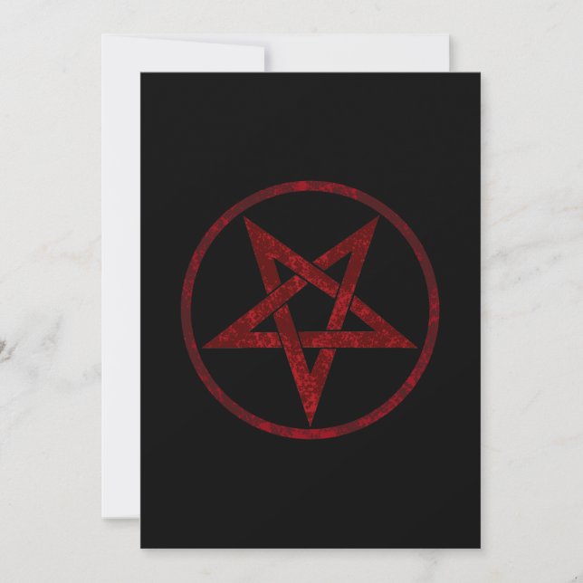 Red Devil Pentagram Holiday Card (Front)