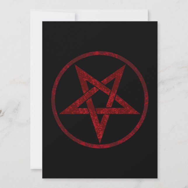 Red Devil Pentagram Holiday Card (Front)