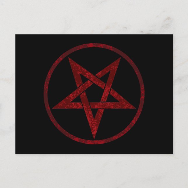 Red Devil Pentagram Invitation Postcard (Front)